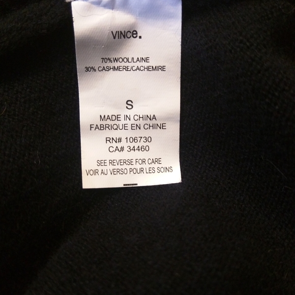 Vince Colorblock Sweater High Low WOOL CASHMERE Navy Blue Crew Neck Oversized S - Picture 10 of 11